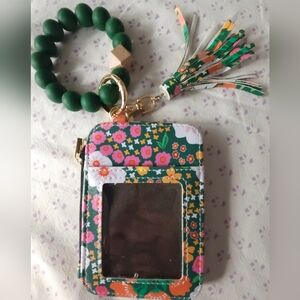 Flowered Keychain Wristlet